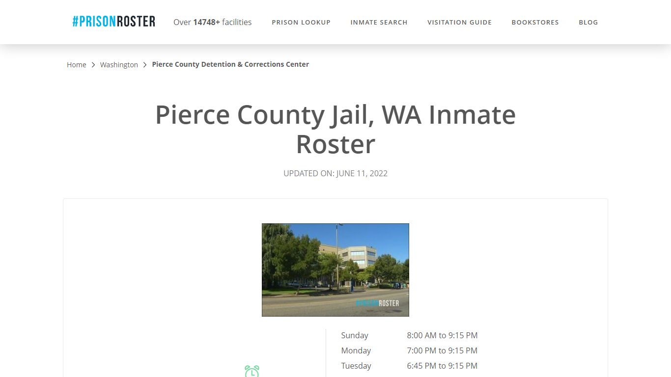 Pierce County Jail, WA Inmate Roster